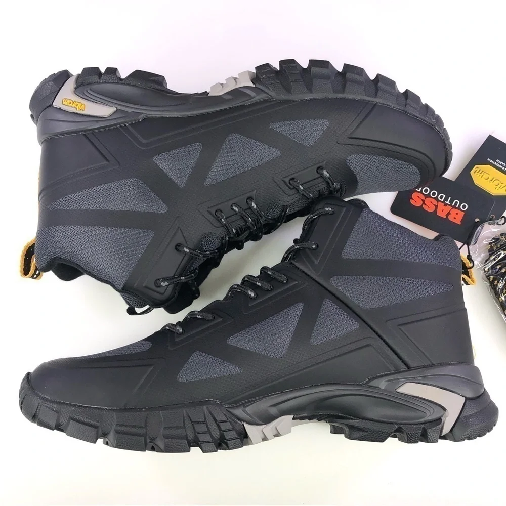 BASS OUTDOOR  Men's Vibram Peak Trail II Mid-Top Hiking Boot COLOR BLACK
